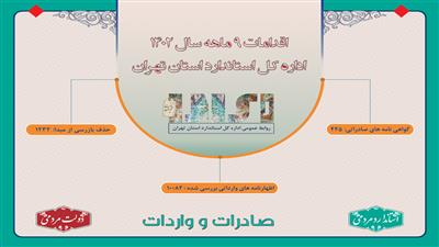 اینفوگرافی 9 ماهه گزیده‌ای از اقدامات معاونت گمرکی اداره‌کل استاندارد استان تهران